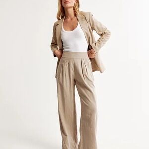 Abercrombie & Fitch Linen Blend Ultra Wide-Leg Pants